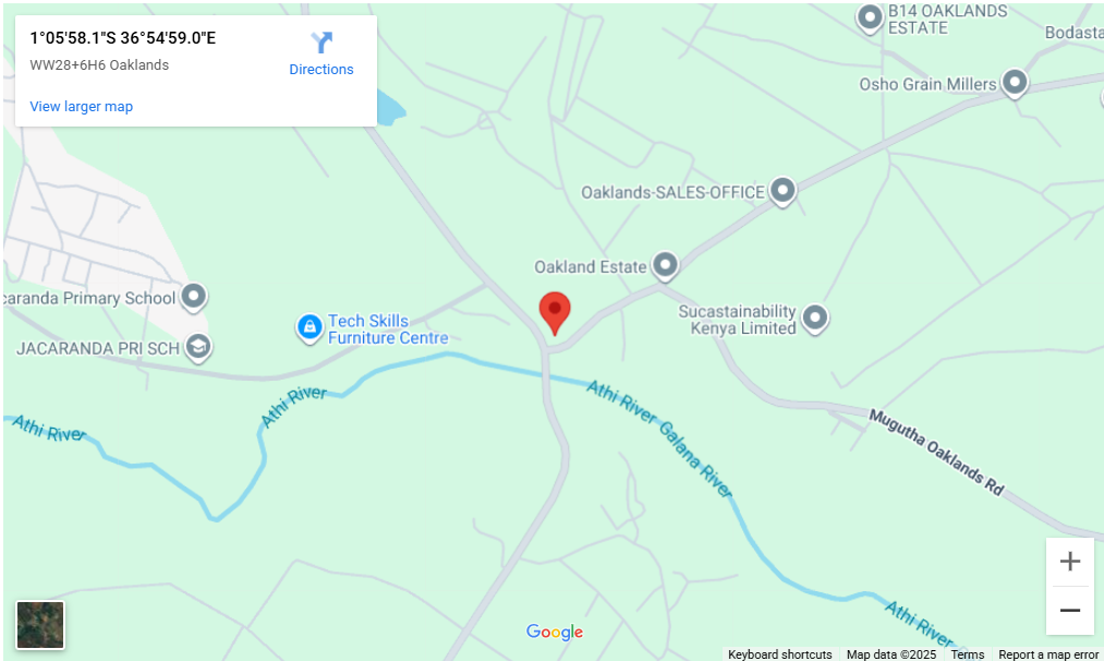 Ayanna waters map image in Nairobi, Ruiru